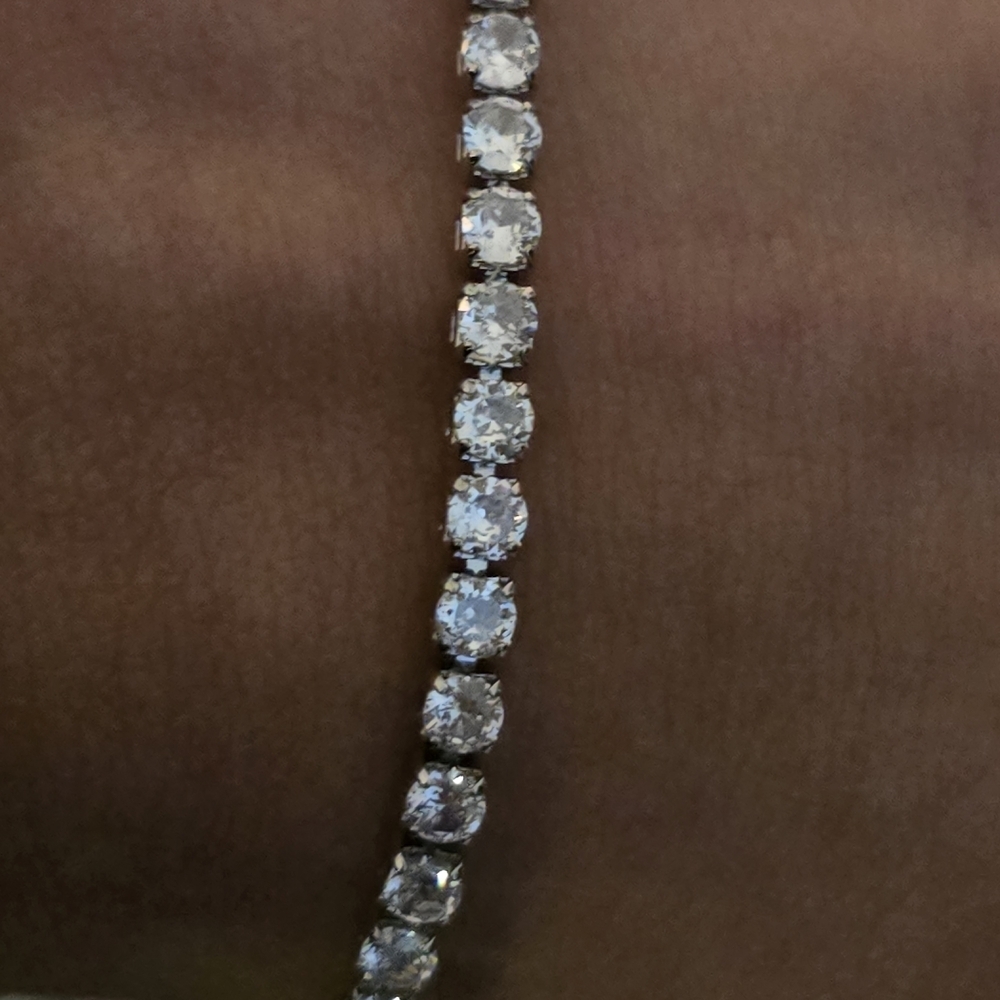 22kwgp Dubai Jewelry Elegant Silver Tennis Bracelet